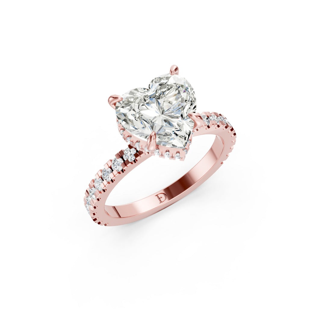 Heart Diamond With Hidden Halo Anniversary Ring