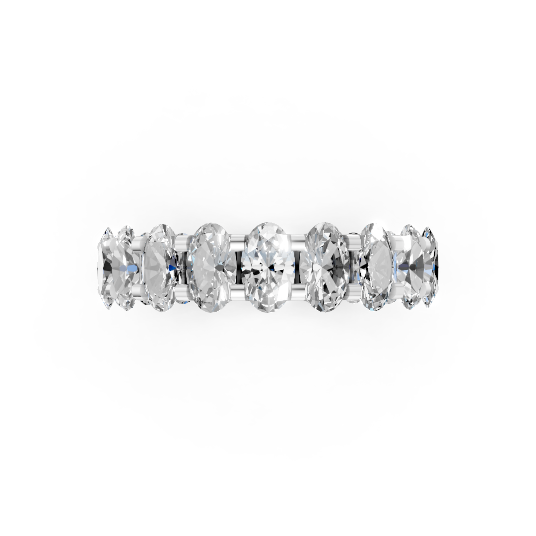 Oval Diamond U Prong Full Eternity Band
