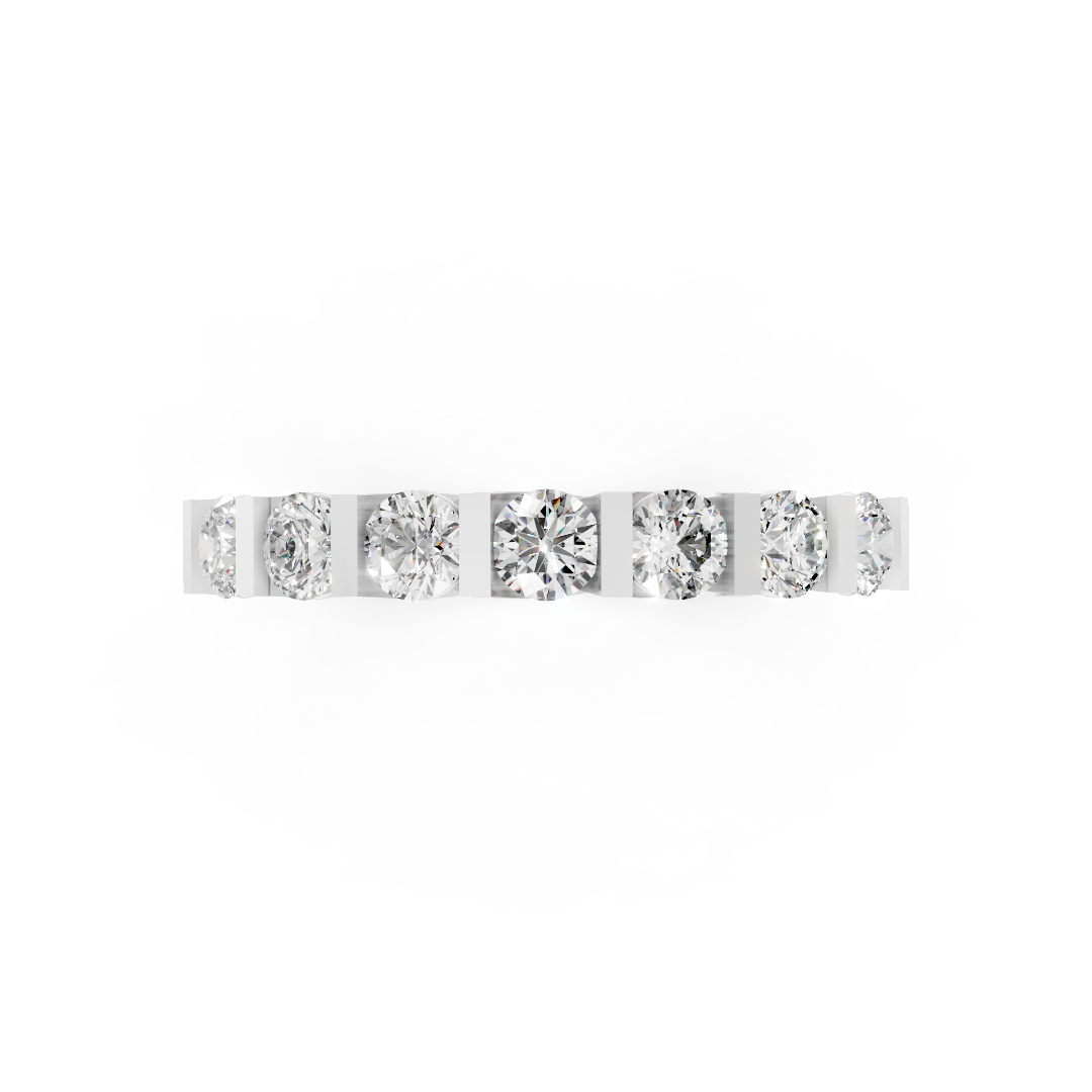 Channel Set Round Diamond Half Eternity Band