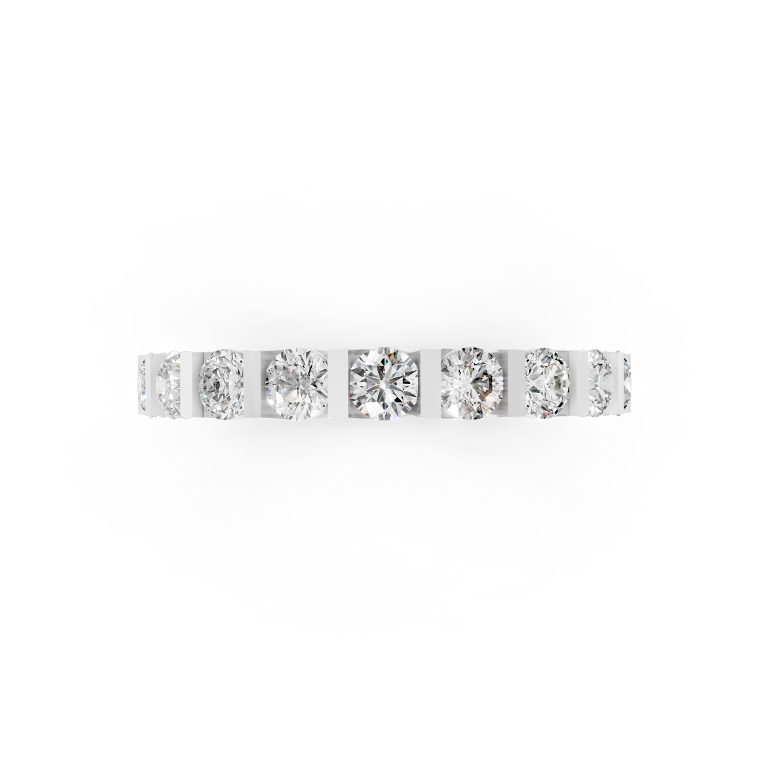 Round Diamond Bar Set Full Eternity Band
