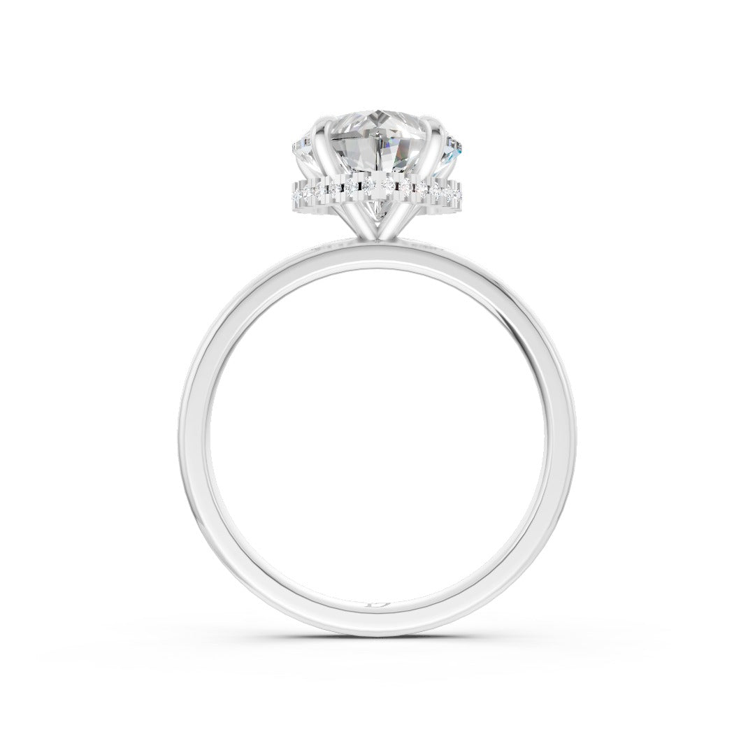 Hidden Halo Heart Cut Diamond Engagement Ring