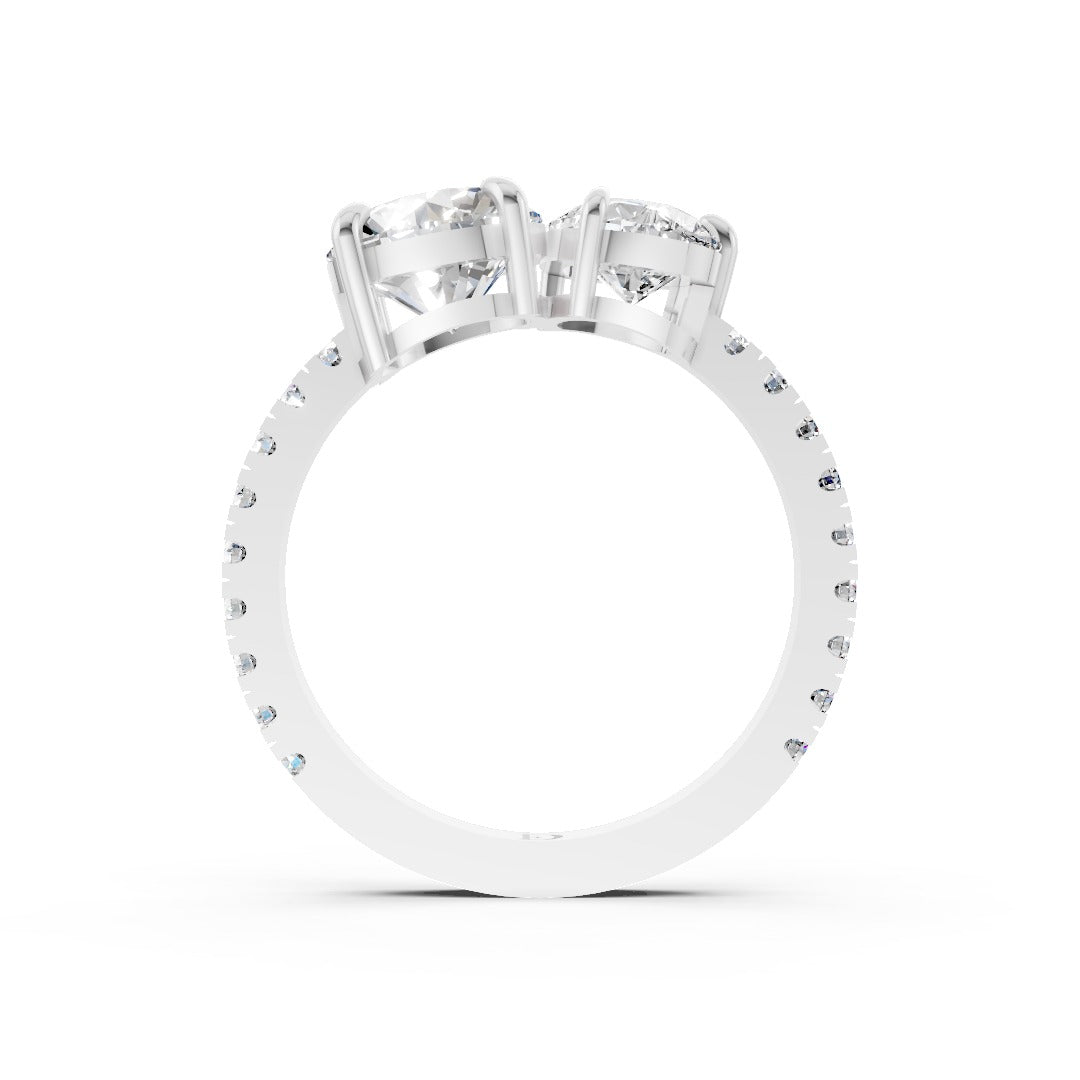 You And Me Round And Pear Diamond Ring