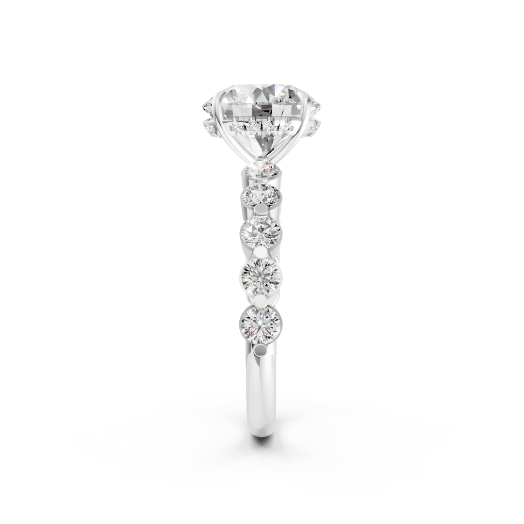 Round Diamond Shared Prong Engagement Ring
