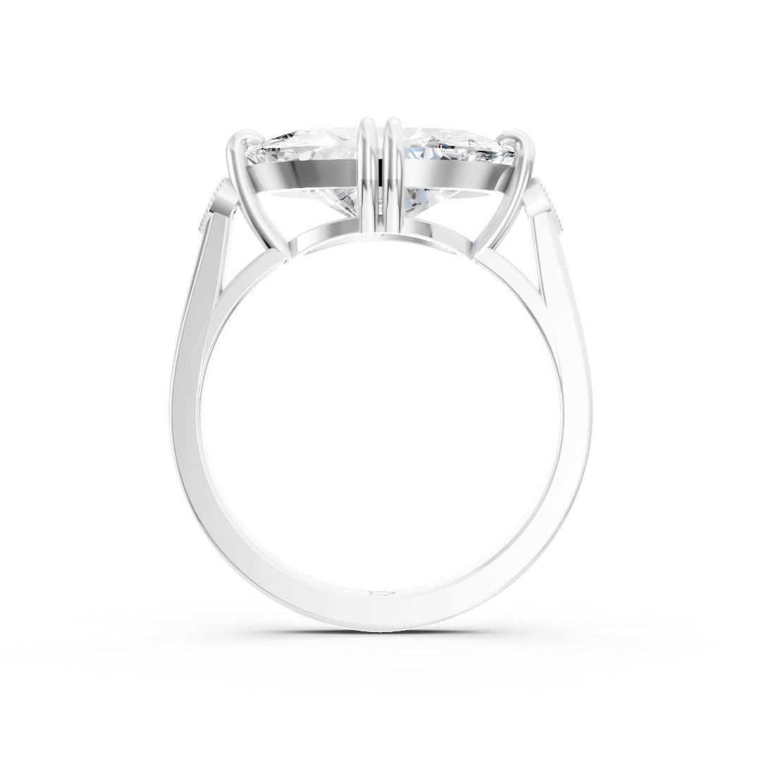 Oval Cut Lab Grown East Or west Diamond Engagement Ring