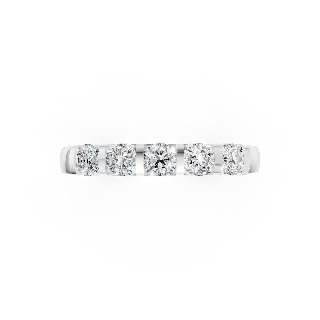 Five Stone Cushion Diamond Promise Band