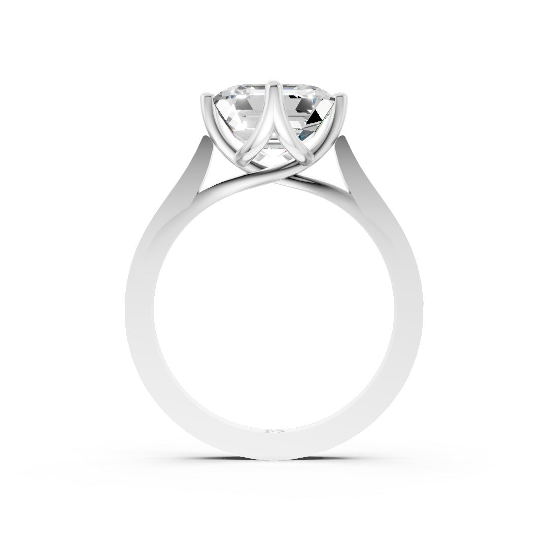 Elegant Asscher Cut Diamond Ring with Delicate Pavé Band