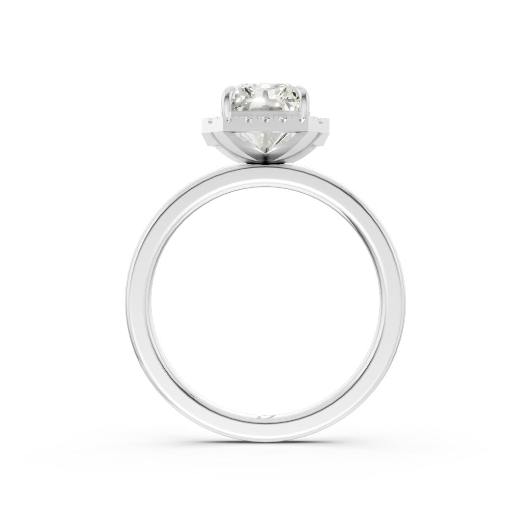 Radiant Cut Lab Created Diamond Halo Anniversary Ring