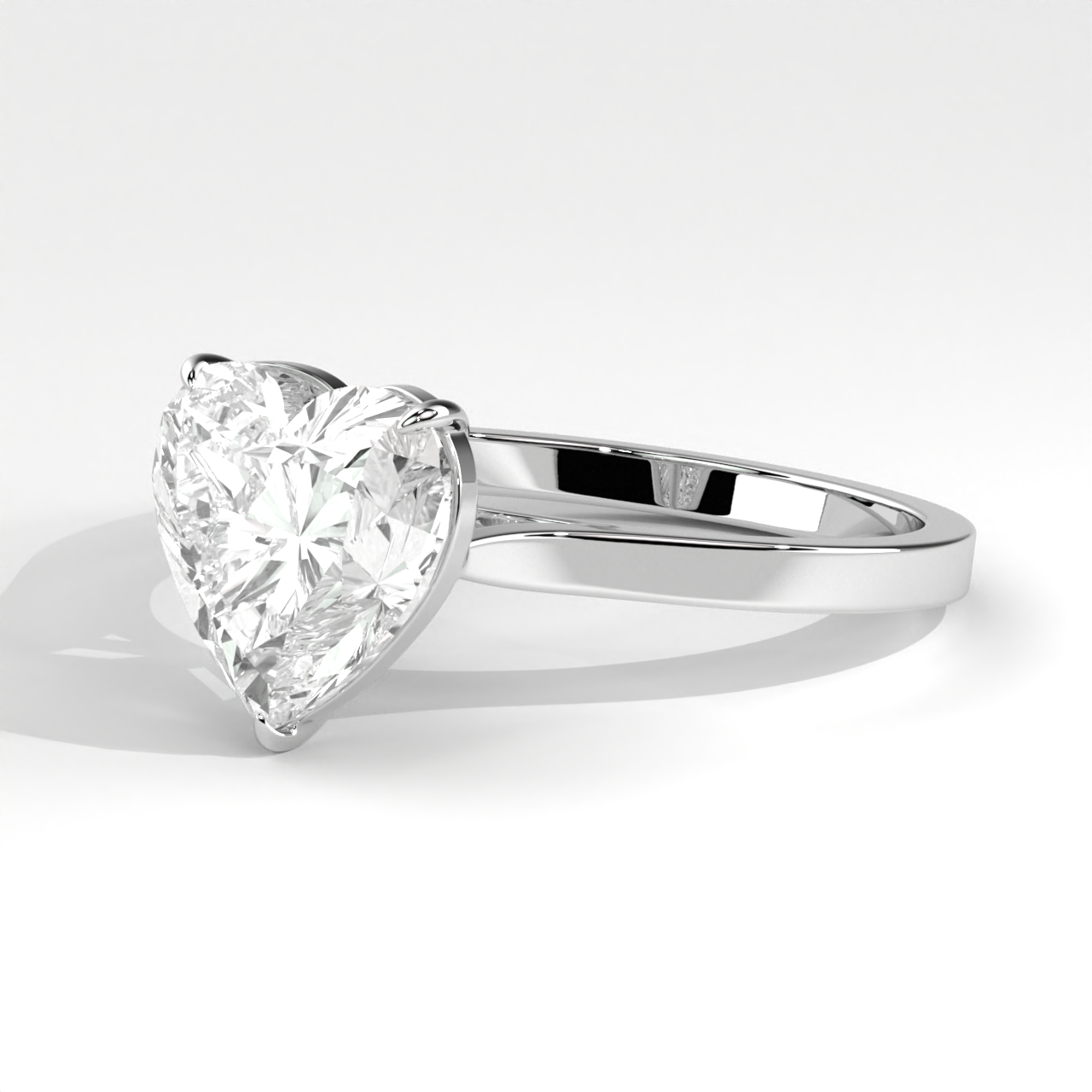 Classic Heart Diamond Solitaire Ring