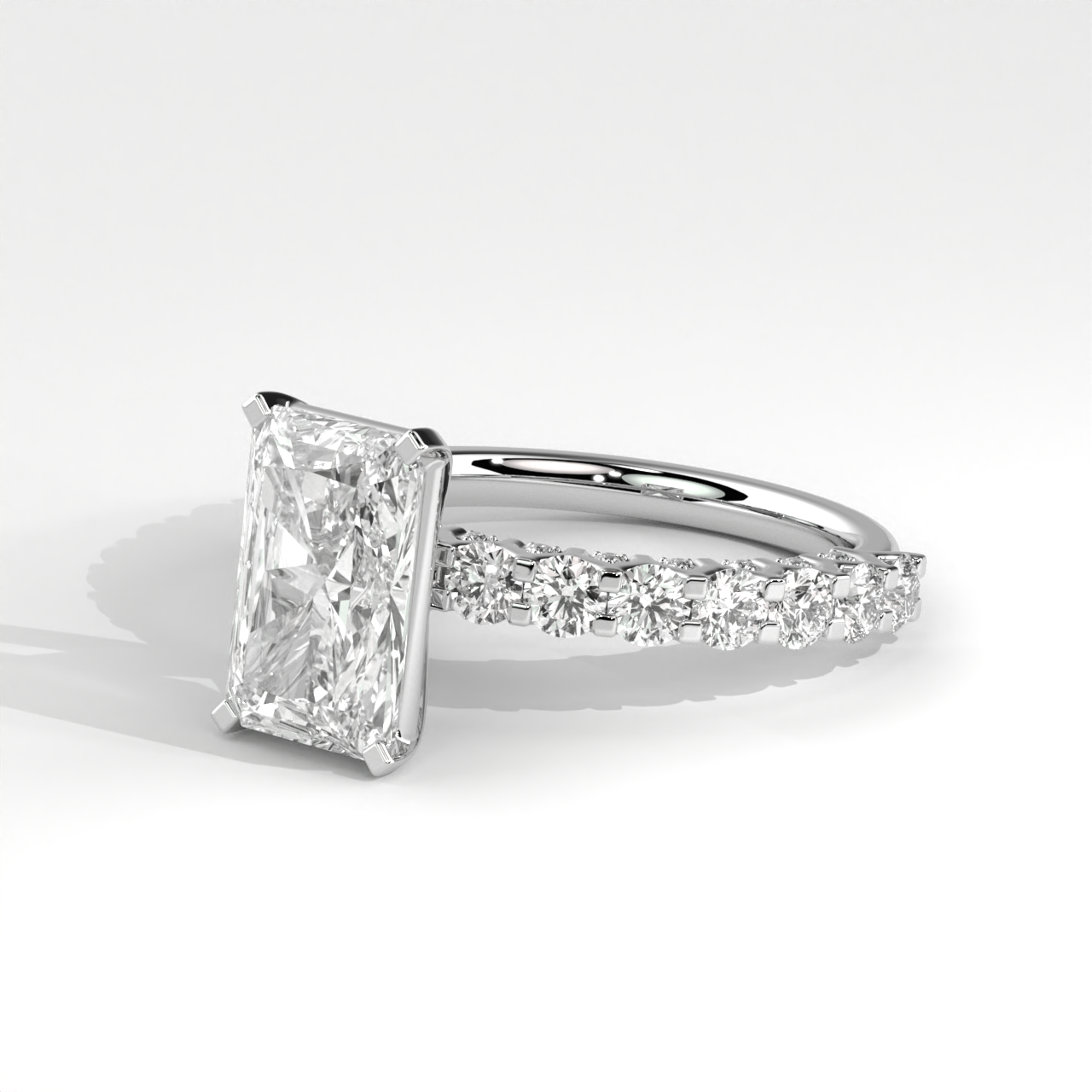 Radiant Cut Lab Created Diamond Engagement Ring