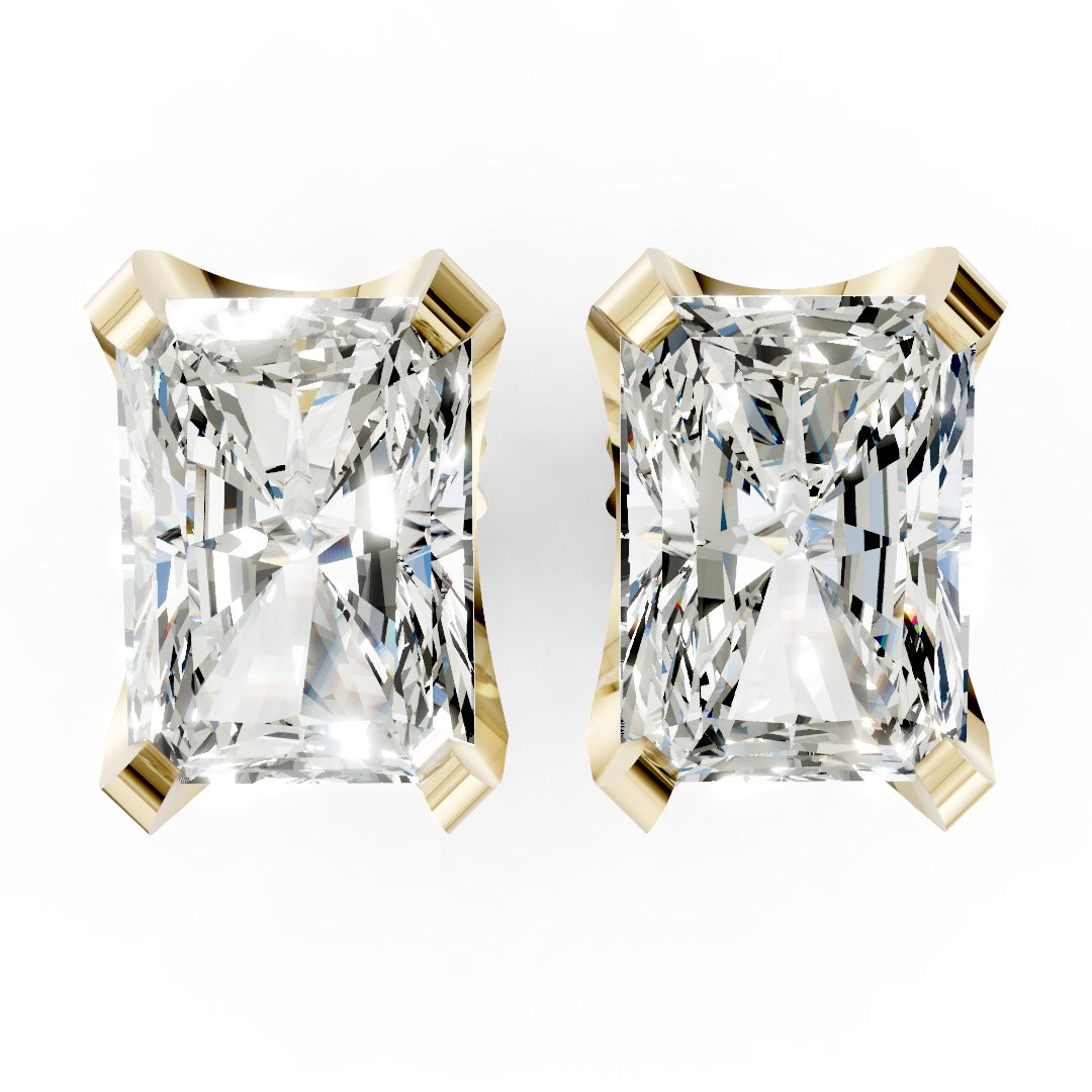 Radiant Cut Diamond Stud Earrings