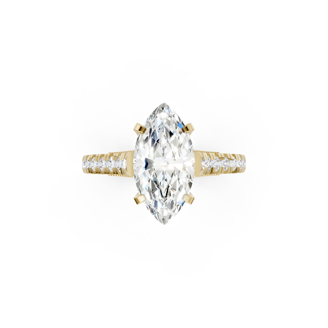 Marquise Diamond Graduation Set Engagement Ring