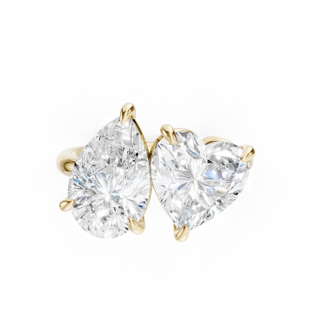 Toi et Moi Pear And Heart Cut Engagement Ring