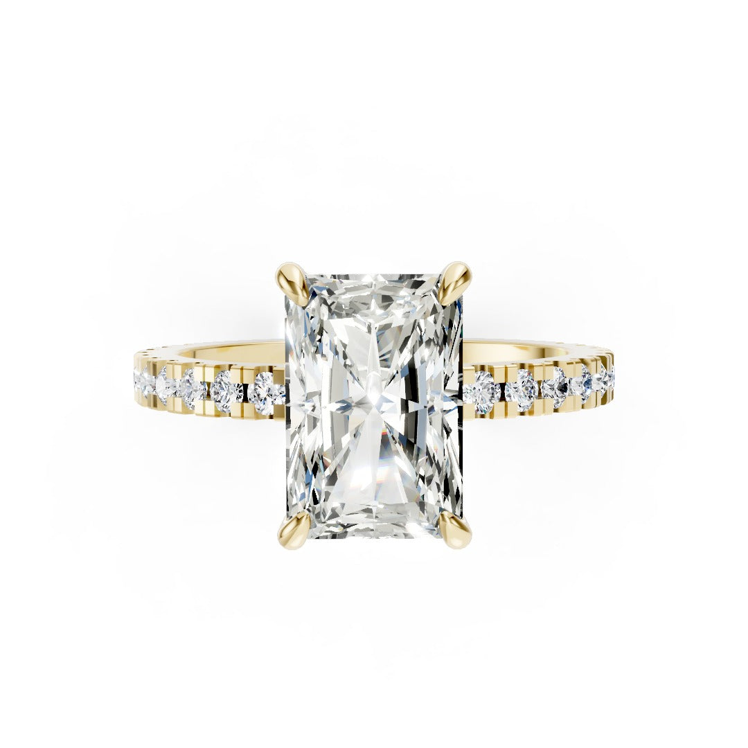 Radiant Diamond With Under-Halo Settings Ring