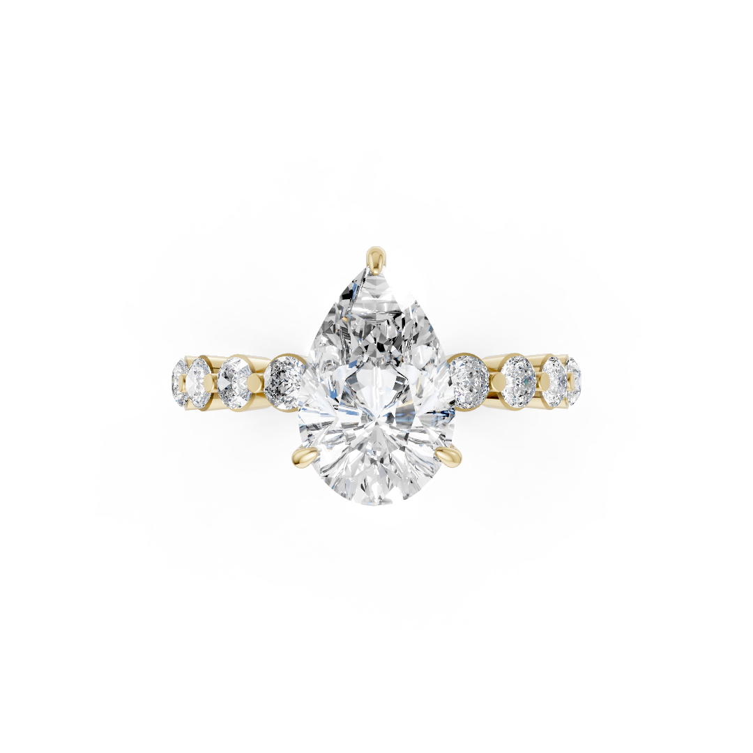 Pear Diamond Shared Prong Engagement Ring
