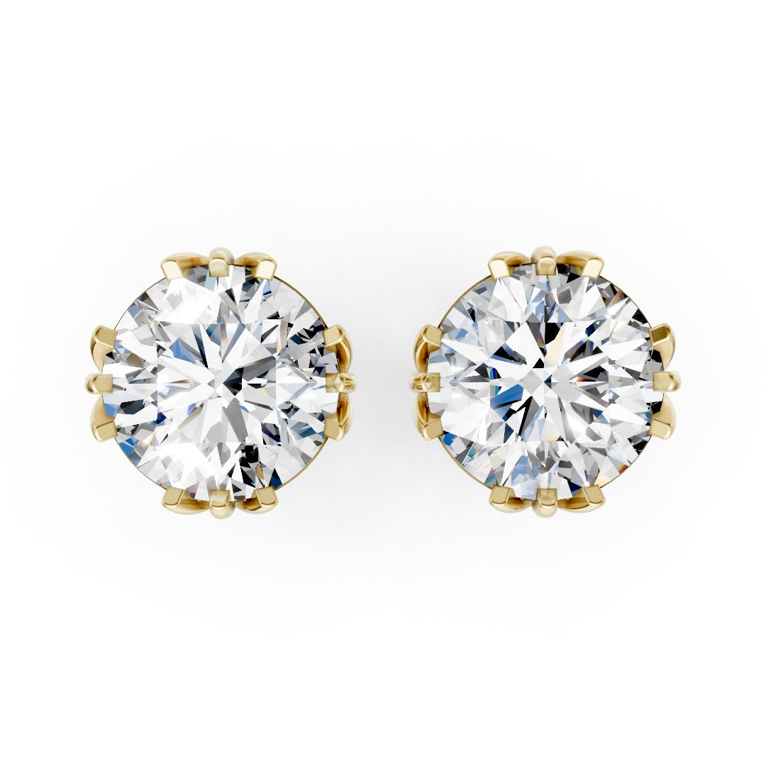 Round Brilliant Lab Grown Diamond Stud Earrings