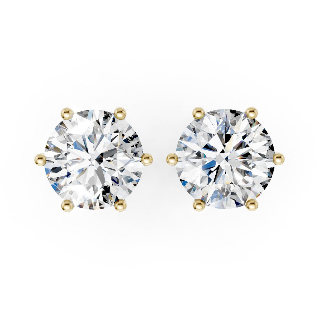 Round Brilliant Cut  Diamond Stud Earrings