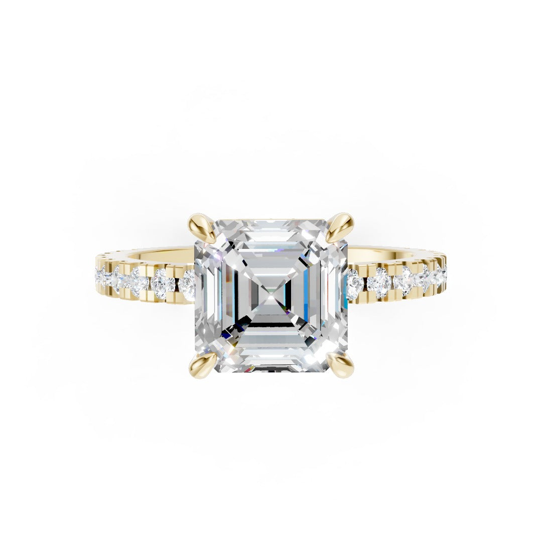 Asscher Diamond With Under-Halo Settings Ring
