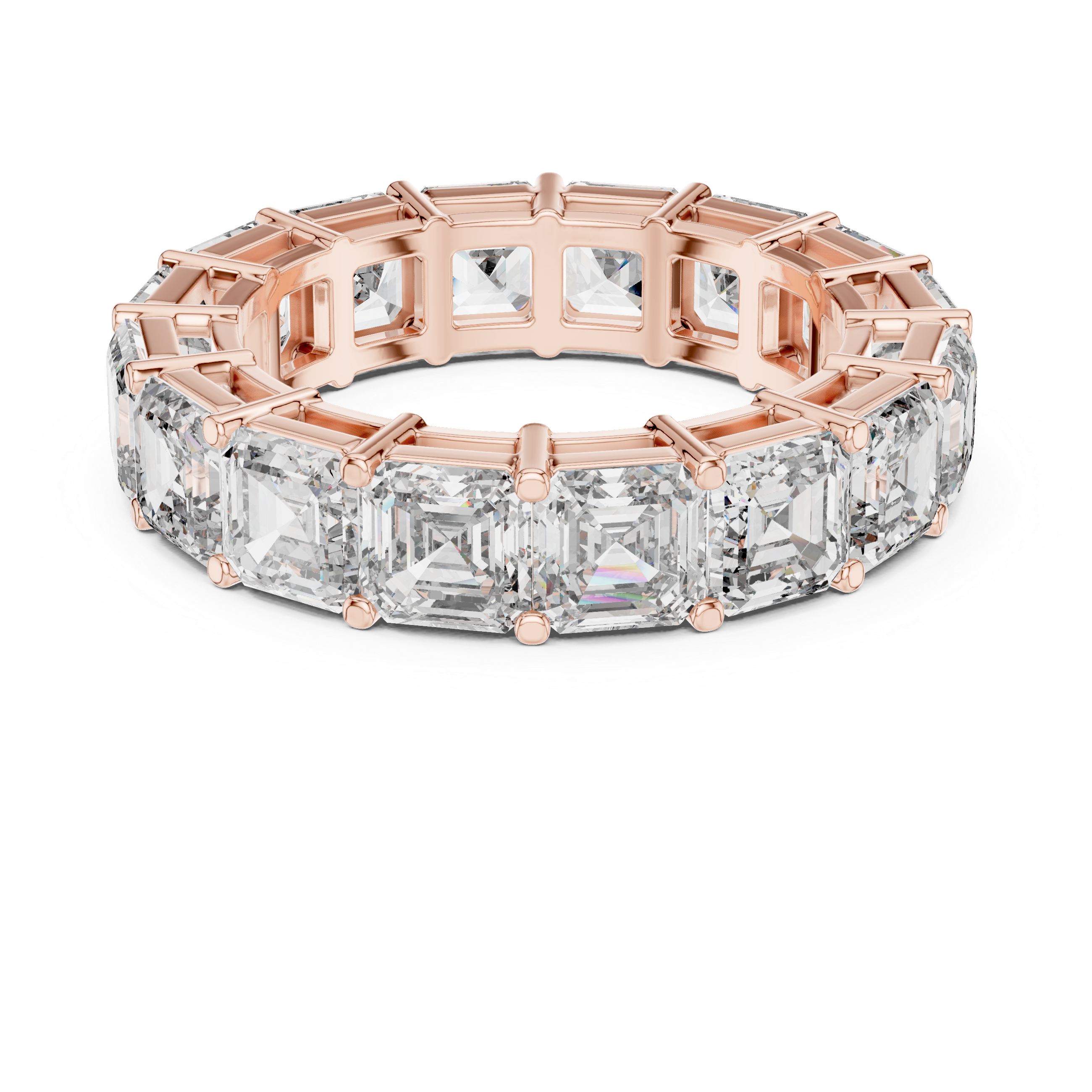 Asscher Cut Shared Prong band