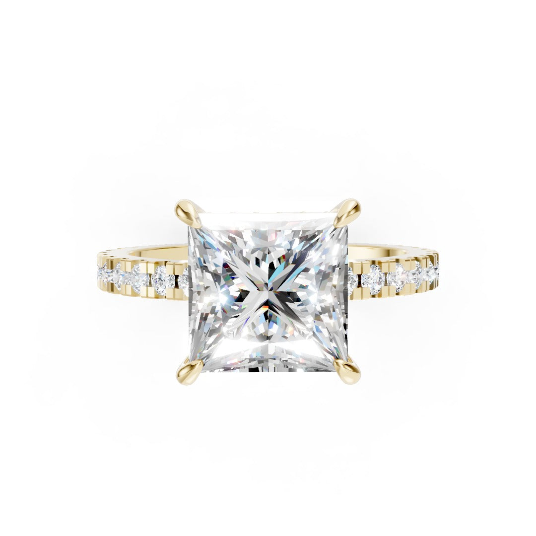 Princess Diamond With Under-Halo Settings Ring