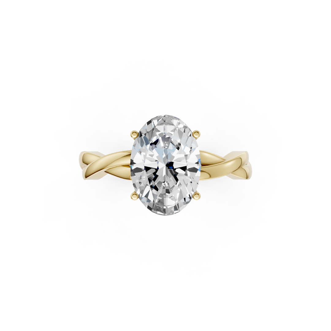 Oval Cut Diamond Crisscross Ring