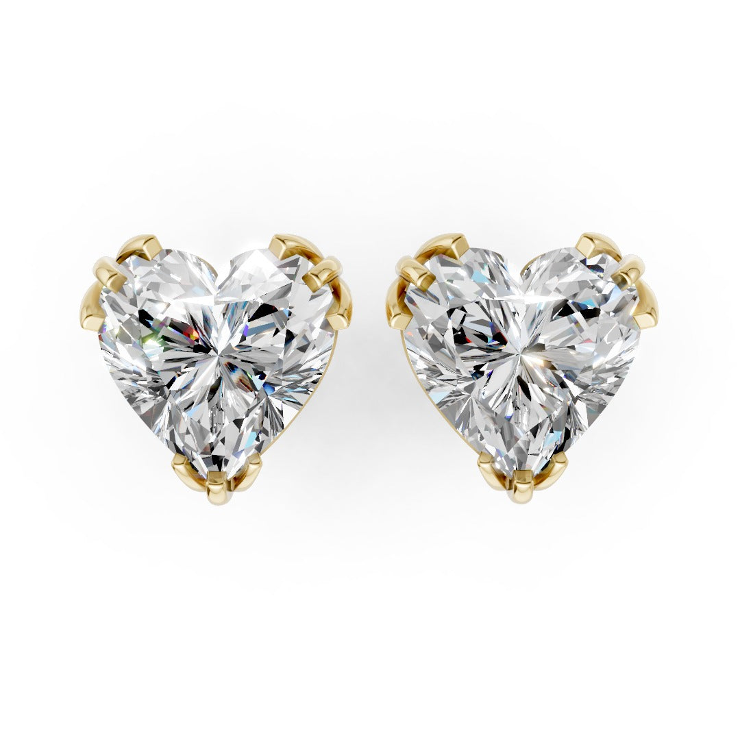 Heart Brilliant Lab Grown Diamond Stud Earrings