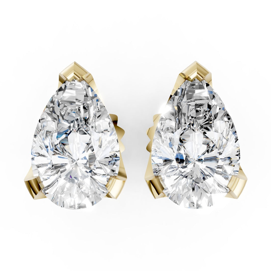 Pear Cut Diamond Stud Earrings