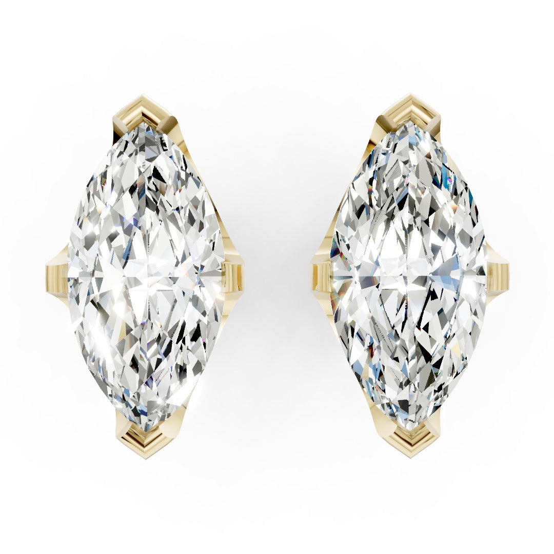 Marquise Cut Diamond Stud Earrings