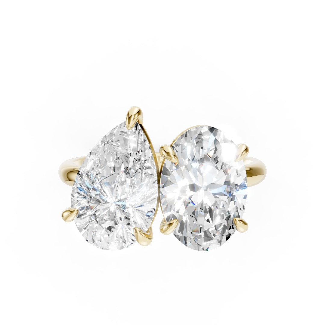 Toi et Moi Pear And Oval Cut Engagement Ring