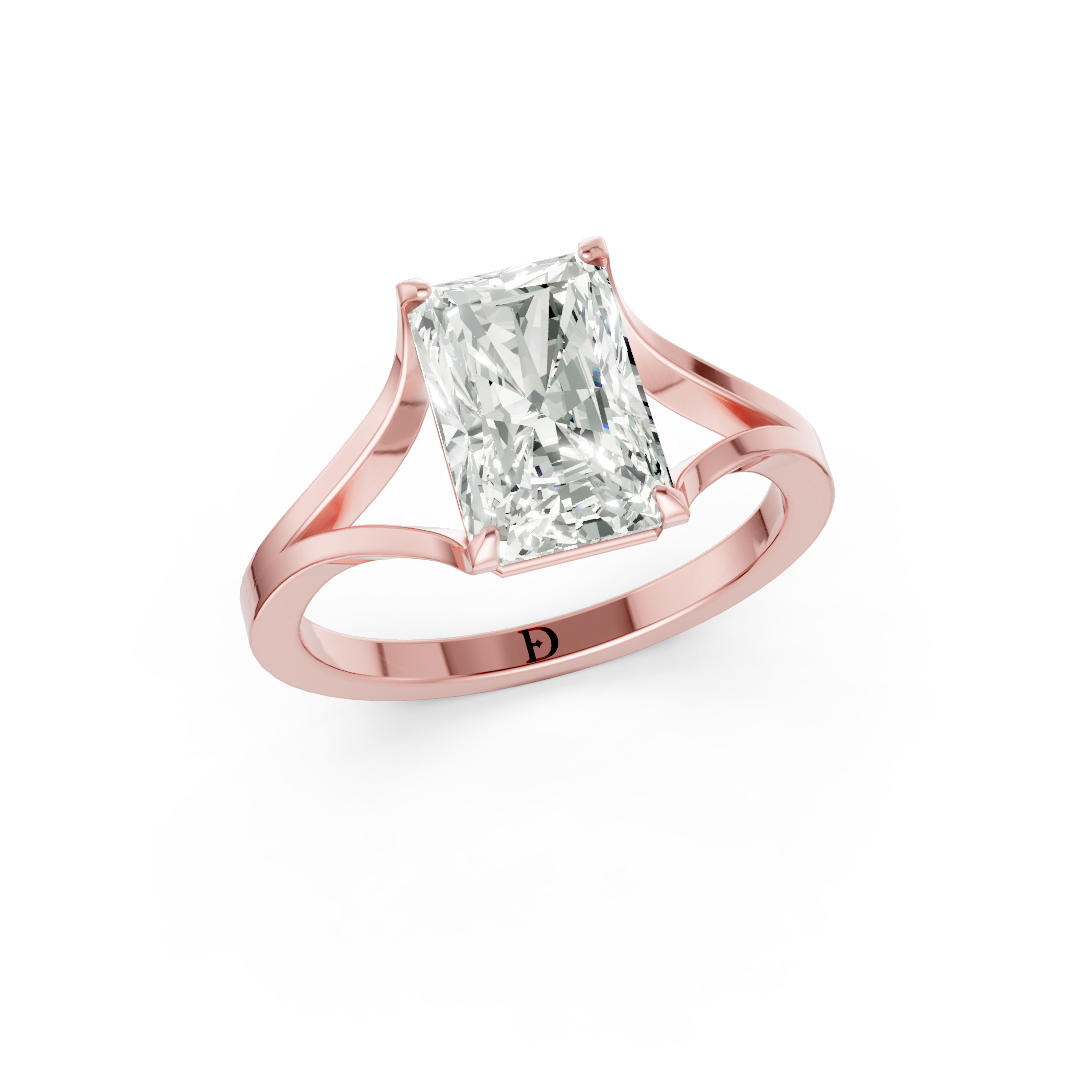 Radiant Cut Minimalist Split Shank Ring