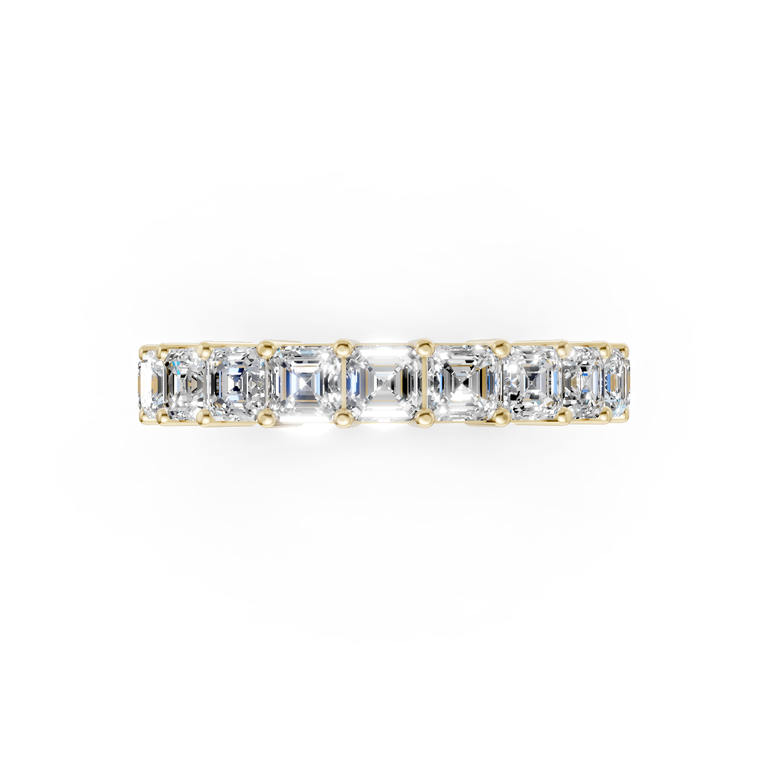 Asscher Diamond Shared Prong Eternity Band