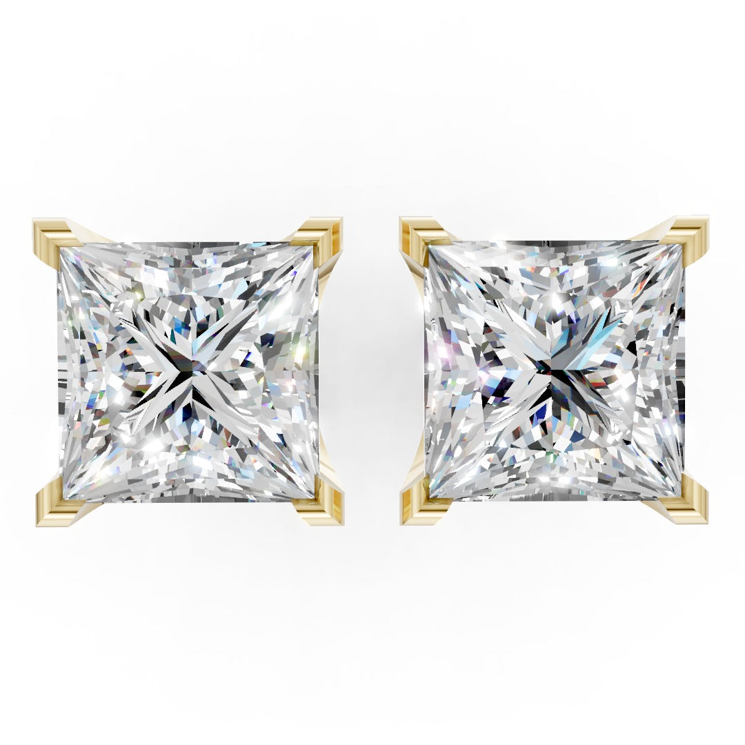 Princess Cut Diamond Stud Earrings