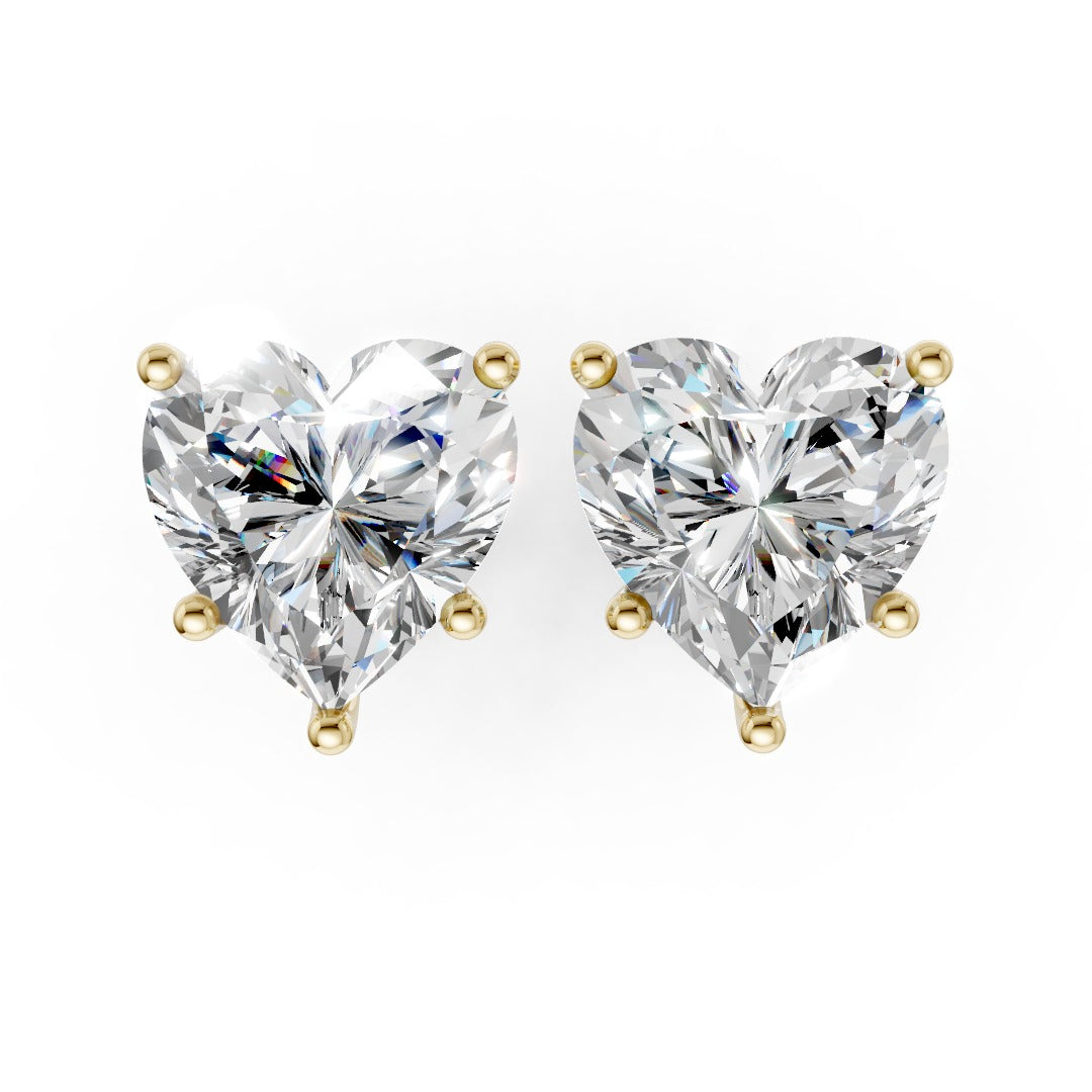 Heart Brilliant Cut Diamond Stud Earrings