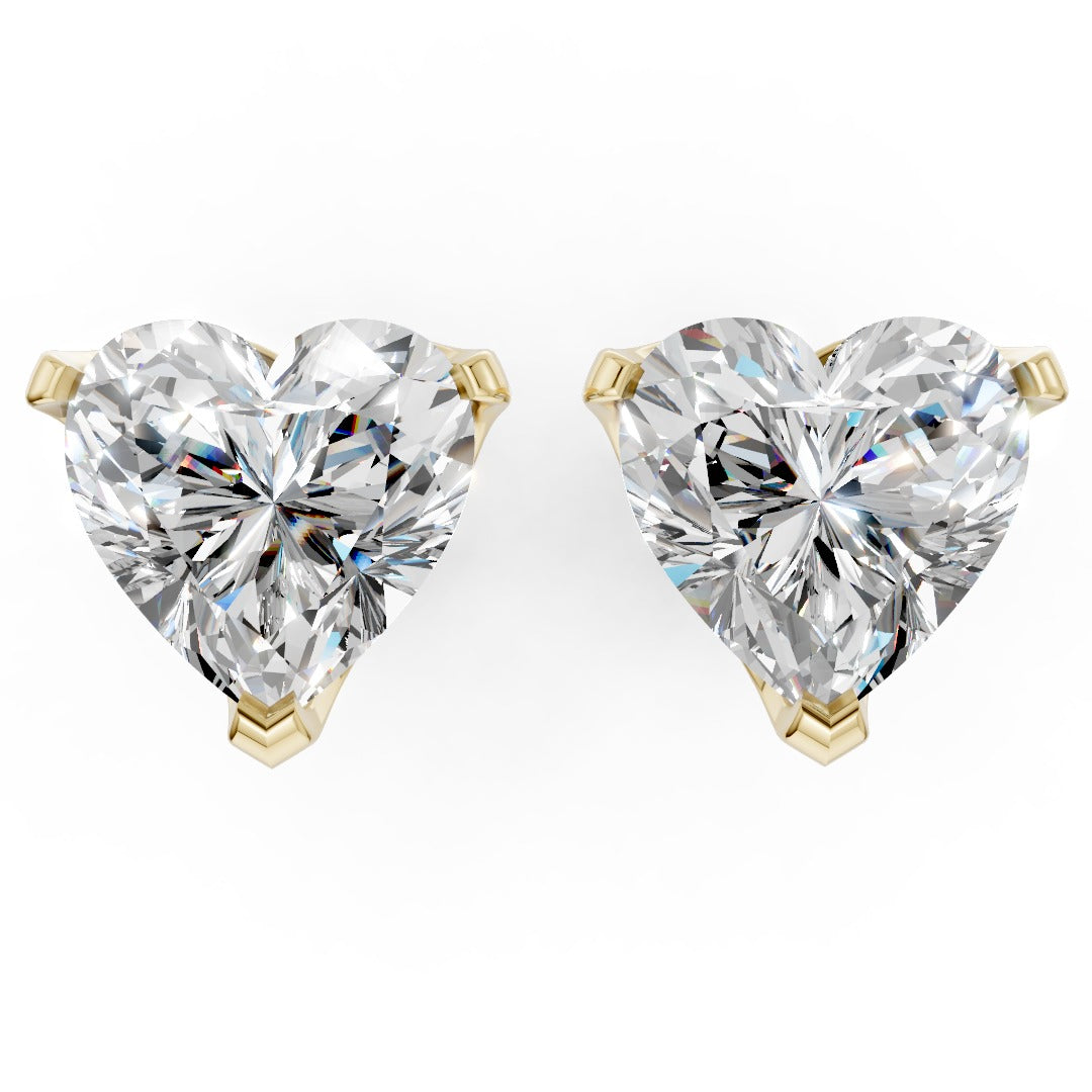 Heart Cut Diamond Stud Earrings