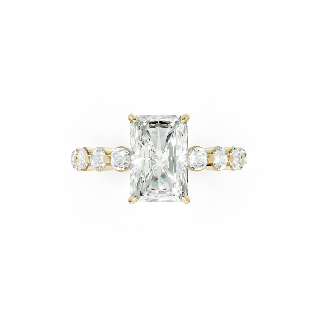Radiant Diamond Shared Prong Engagement Ring
