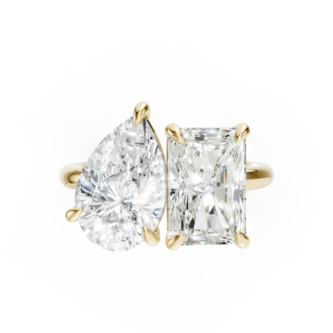 Toi et Moi Pear And Radiant Cut Engagement Ring