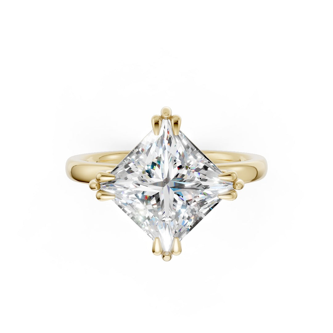 Kite Set Princess Cut Solitaire Diamond Engagement Ring
