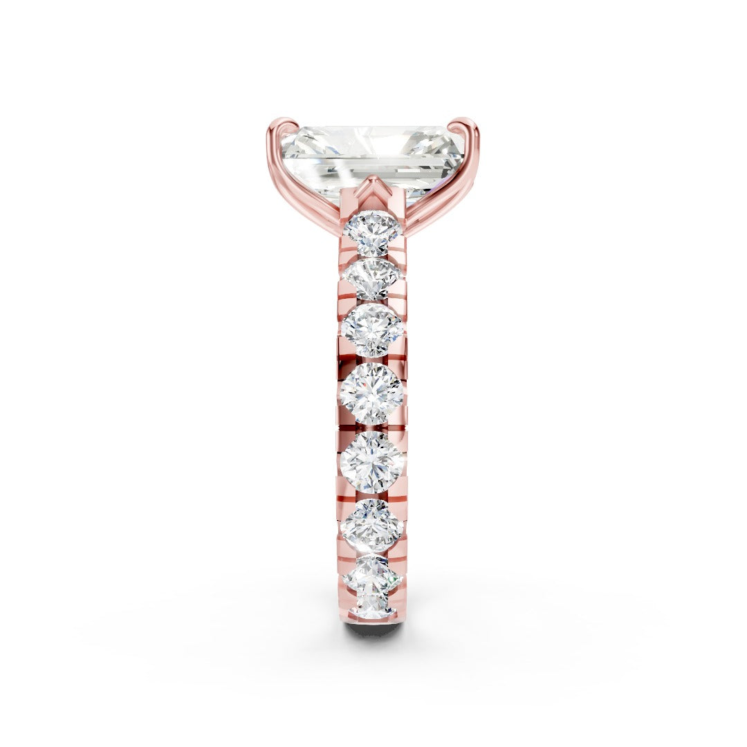 Radiant Cut Lab Grown Diamond Eternity Engagement Ring.