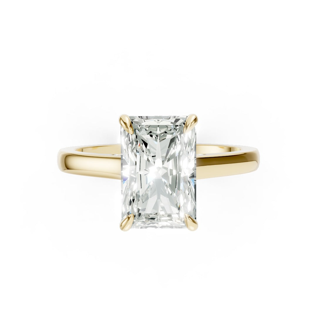 Radiant Diamond Solitaire With Under-Halo & Bridge Accents