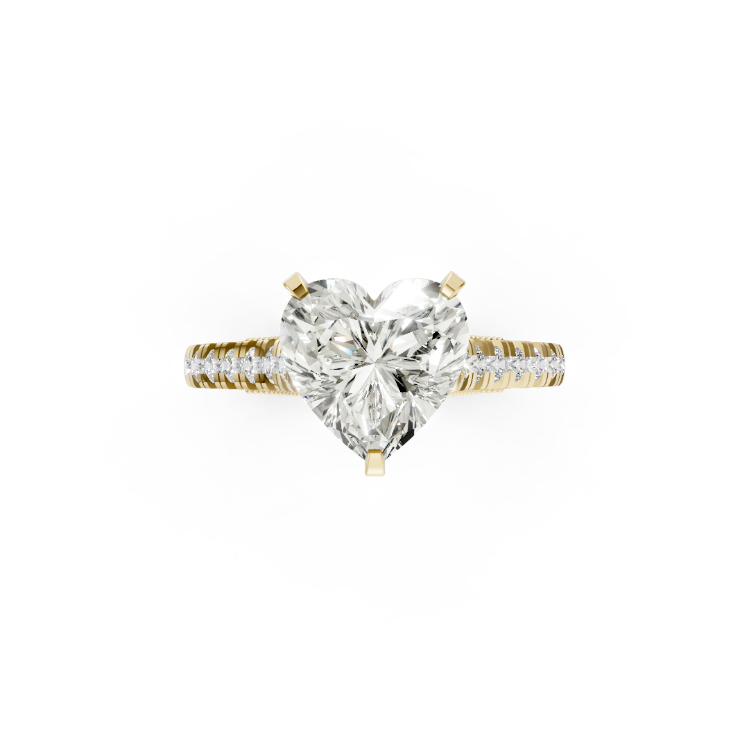 Heart Diamond Graduation Set Engagement Ring