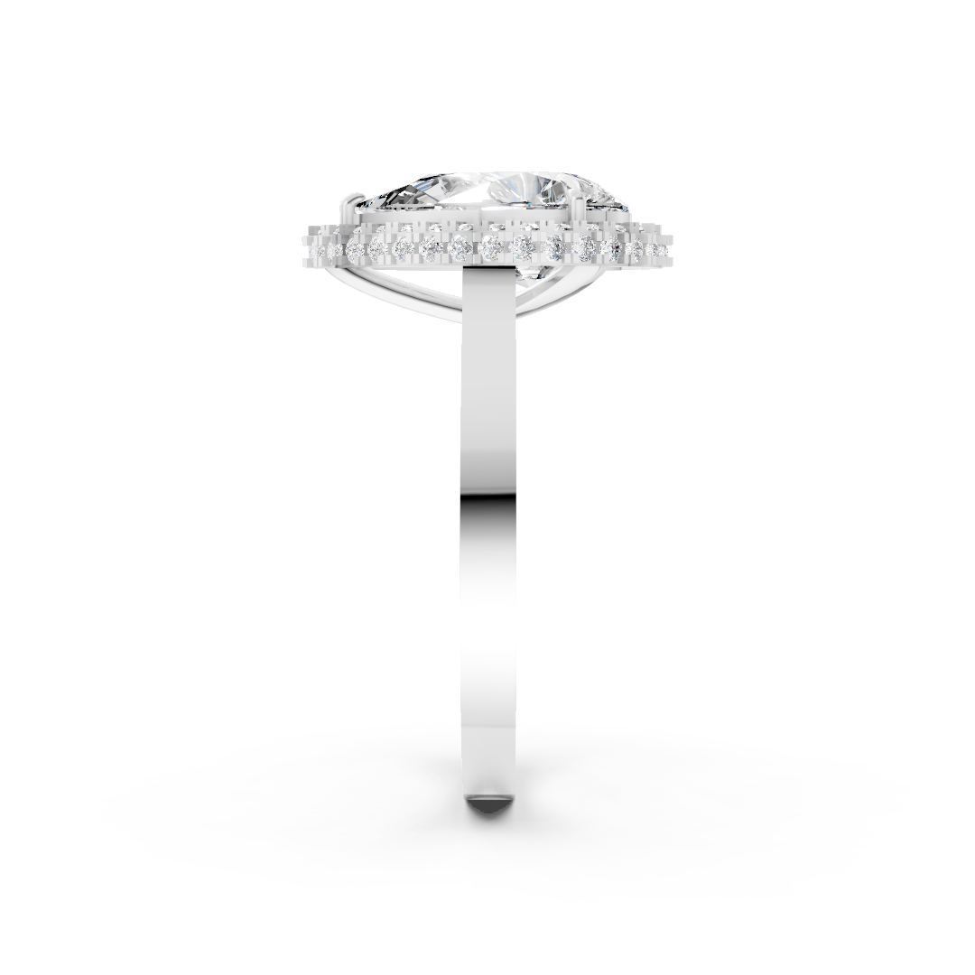 Pear Diamond Double Halo Ring