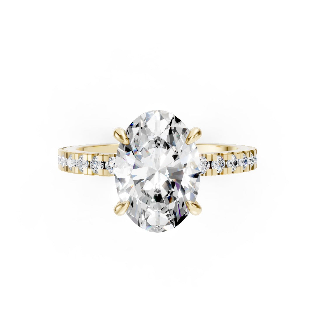 Oval Diamond With Hidden Halo Anniversary Ring