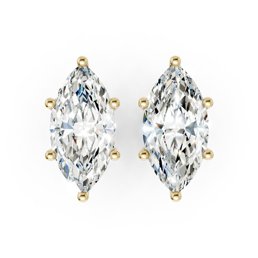 Marquise Brilliant Cut Diamond Stud Earring