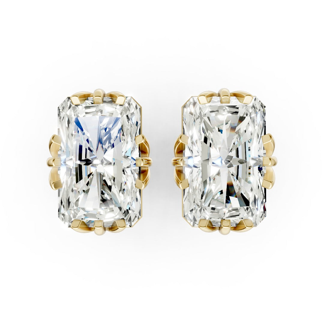 Radiant Brilliant Lab Grown Diamond Stud Earrings