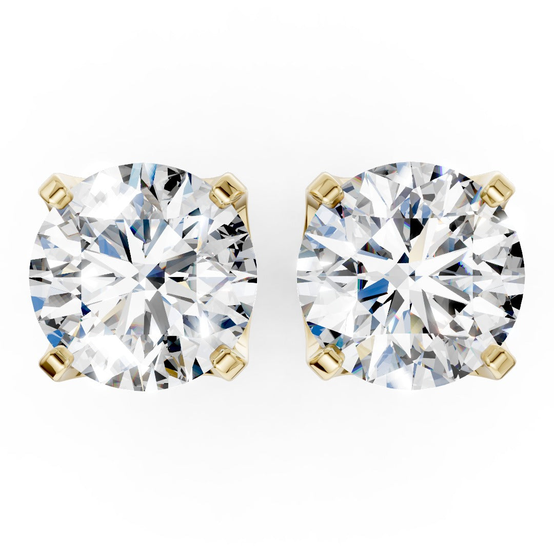 Round Cut Diamond Stud Earrings