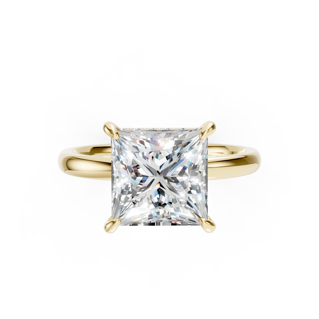 Hidden Halo Princess Cut Diamond Engagement Ring