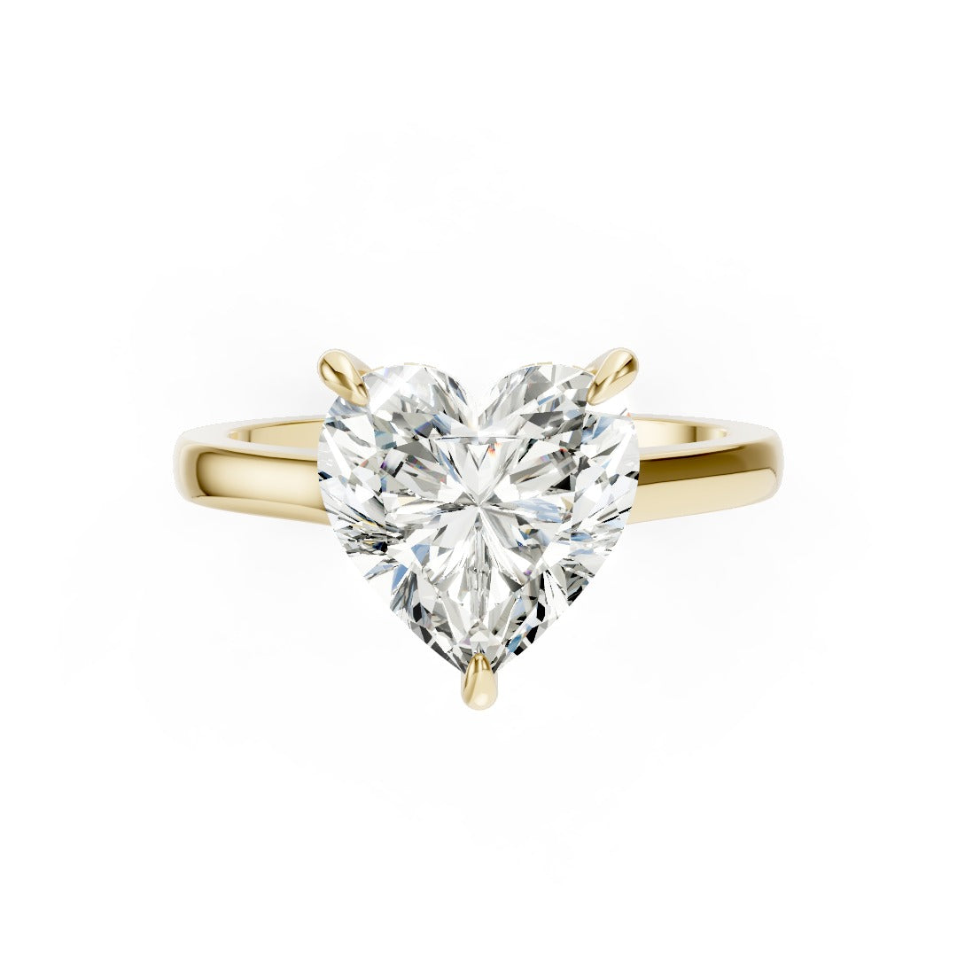 Heart Diamond Solitaire With Under-Halo & Bridge Accents