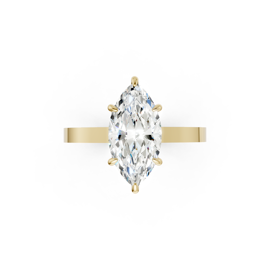 Marquise Solitaire Diamond Hidden Halo Ring
