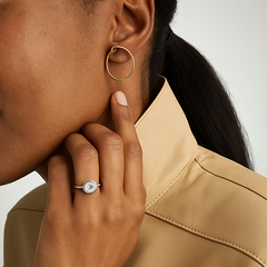 Round Cut Bezel Set Lab Grown Diamond Ring