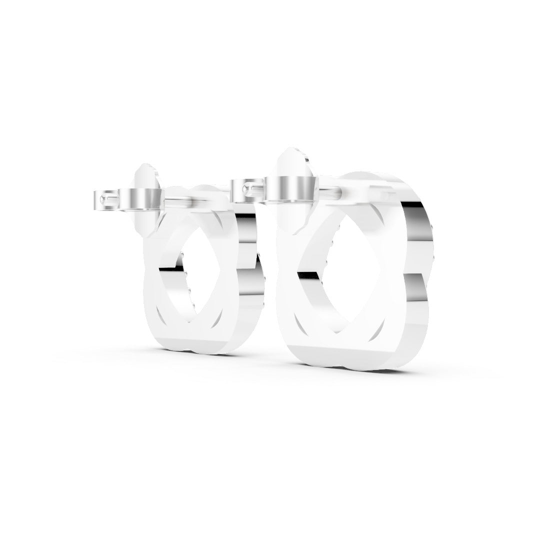 Round Cut Twisted Pave Knot Stud Earrings