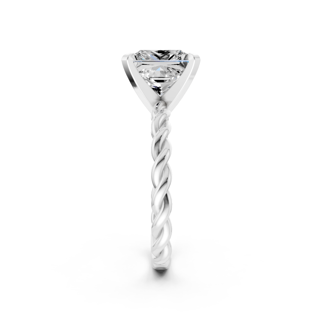 Princess Diamond Twisted Shank Ring